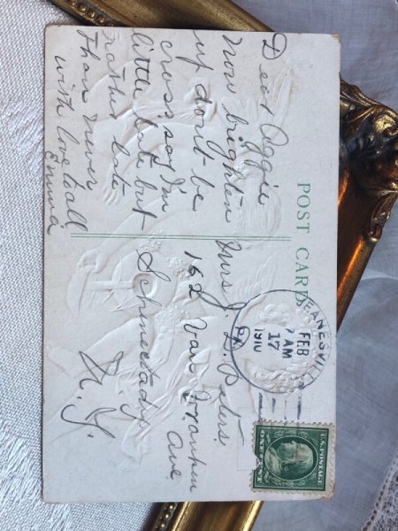画像4: Postcard  　アンティークポストカード　バレンタイン　2人の天使　アメリカ1910年 (4)