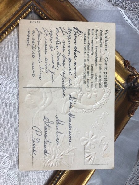 画像3: Postcard   アンティークポストカード バレンタイン キスをする天使  (3)