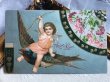 画像2: Postcard  　アンティークポストカード　バレンタイン　ツバメに乗るキューピッド天使　アメリカ1908年 (2)