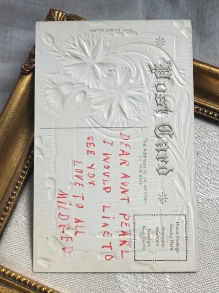 画像5: Postcard   アンティークポストカード アルファベットC コーンフラワーのお花 矢車菊  宝石 ジュエリー 花言葉 (5)