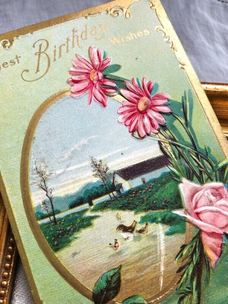 画像2: Postcard   アンティークポストカード お花と水辺の風景 薔薇 アメリカ1911年  (2)
