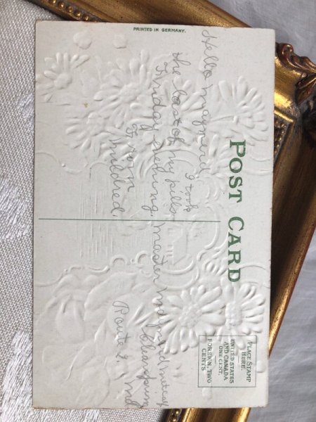 画像4: Postcard   アンティークポストカード お花と水辺の風景 薔薇 デイジー ボート  (4)