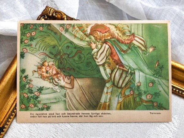 画像2: Postcard　アンティークポストカード　童話　眠り姫　Tornrosa　スウェーデン　（未使用） (2)
