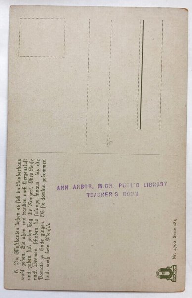 画像13: Postcard　アンティークポストカード　ブレーメンの音楽隊　ドイツ　6枚セット　専用帯付き (13)