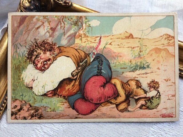 画像2: Postcard　アンティークポストカード　童話　おやゆびこぞう　親指小僧　Puccettino  イタリア（未使用） (2)