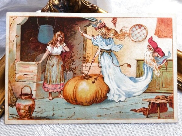 画像2: Postcard　アンティークポストカード　童話　シンデレラ　  イタリア（未使用） (2)