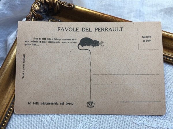 画像4: Postcard アンティークポストカード 童話 眠り姫 眠れる森の美女 キノコ   イタリア(未使用) (4)