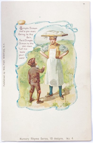 画像1: Postcard　アンティークポストカード　童話　童謡　マザーグース　お人よしサイモン/ Simple Simon　Harriet Bennett  ? (未使用) (1)