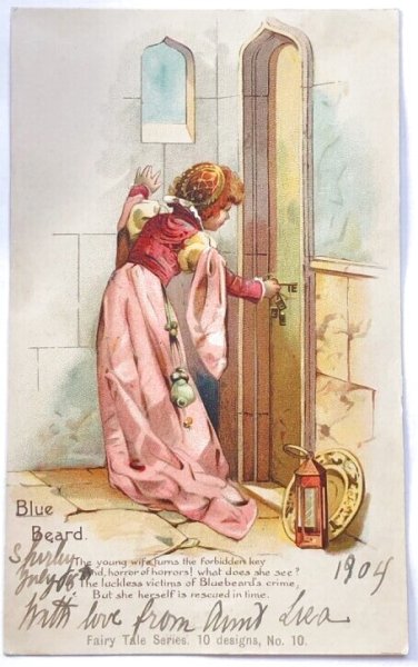 画像1: Postcard　アンティークポストカード　童話　青髭　青ひげ/ Blue Beard 1904年　Harriet Bennett  ?  (1)