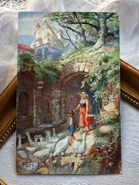 画像2: Postcard アンティークポストカード 童話  ヘンゼルとグレーテル アヒル (2)
