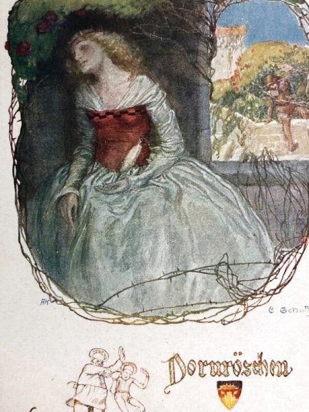 画像3: Postcard アンティークポストカード 童話 眠り姫 眠れる森の美女 いばら姫(未使用) (3)