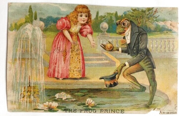 画像1: Postcard　アンティークポストカード　童話　カエルの王子様 (1)
