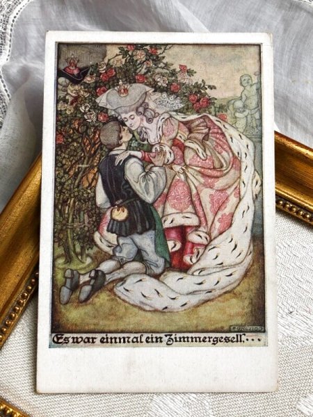画像2: Postcard　アンティークポストカード　童話　Es war einmal ein Zimmergesell　（未使用） (2)