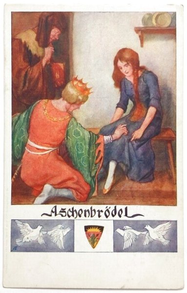 画像1: Postcard　アンティークポストカード　童話　シンデレラ（未使用） (1)