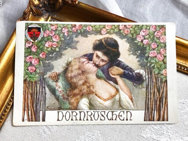 画像2: Postcard アンティークポストカード 童話 眠り姫 眠れる森の美女   オーストリア(未使用) (2)