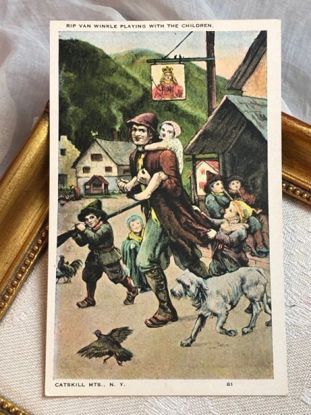 画像2: Postcard アンティークポストカード 短編小説 リップ・ヴァン・ウィンクル Rip Van Winkle (2)