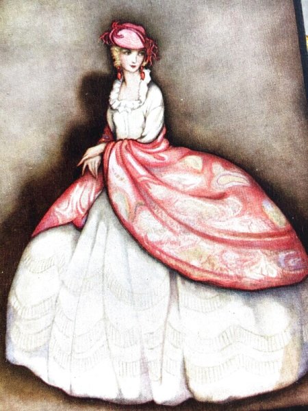 画像3: Postcard アンティークポストカード A Fayre Ladye フェアレディ ドレスの女性 ジェニーハーバー by Jennie Harbour (未使用) (3)