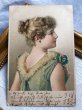 画像2: Postcard  　アンティークポストカード　 女性　ダンサー？　ドイツ1901年 (2)