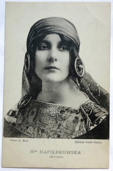 画像1: Postcard　アンティークポストカード　オペラ女優　Mile NAPIERKOWSKA　（未使用） (1)