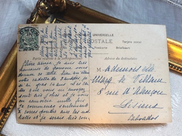 画像4: Postcard アンティークポストカード 女の子たちのティータイム フランス1907年 (4)