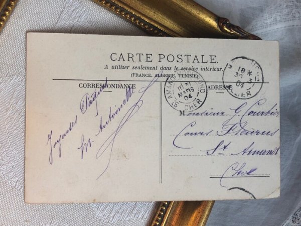 画像3: Postcard アンティークポストカード お月様の上に立つ小さな道化師さん フランス1904年 (3)