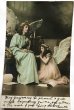 画像1: Postcard　アンティークポストカード　クリスマス　祈る天使　マンドリン　写真　アメリカ1907年 (1)