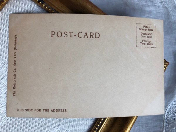 画像4: Postcard アンティークポストカード お洗濯をする女の子 ままごと遊び (未使用) (4)