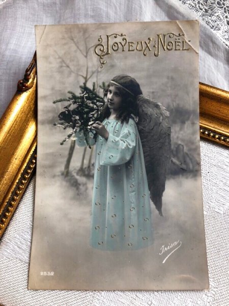 画像2: Postcard　アンティークポストカード　天使　写真　フランス1910年 (2)