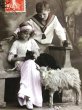 画像3: Postcard    アンティークポストカード　羊とヤギと子どもたち　Grete Reinwald　フランス (3)