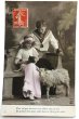 画像1: Postcard    アンティークポストカード　羊とヤギと子どもたち　Grete Reinwald　フランス (1)