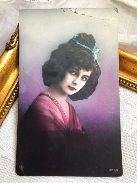 画像2: Postcard    アンティークポストカード 美しい女の子 オランダ1915年 (2)
