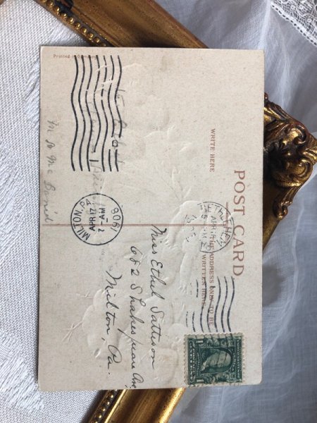 画像4: Postcard  アンティークポストカード　イースター　ヒヨコと目隠し鬼さんごっこをして遊ぶ女の子　Ellen Clapsaddle　アメリカ1908年 (4)