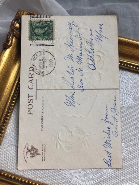 画像4: Postcard  アンティークポストカード　イースター　スミレのお花の卵気球　ヒヨコ　Ellen Clapsaddle　アメリカ1909年 (4)