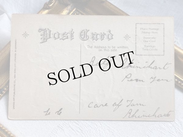 画像4: Postcard  アンティークポストカード　イースター　子どもたちと大きなバスケットの中のヒヨコとニワトリ　 (4)