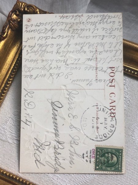 画像4: Postcard  アンティークポストカード　イースター　ヒヨコと卵　ひよこ　アメリカ1914年 (4)