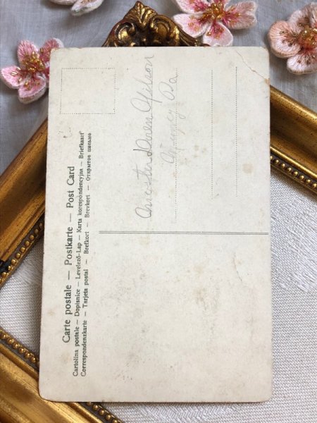 画像4: Postcard アンティークポストカード イースター ウサギ車で卵を運ぶ男の子 うさぎ (4)