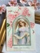 画像2: Postcard  アンティークポストカード　イースター　ヴェールの女性　お花の十字架　Ellen Clapsaddle　 (2)