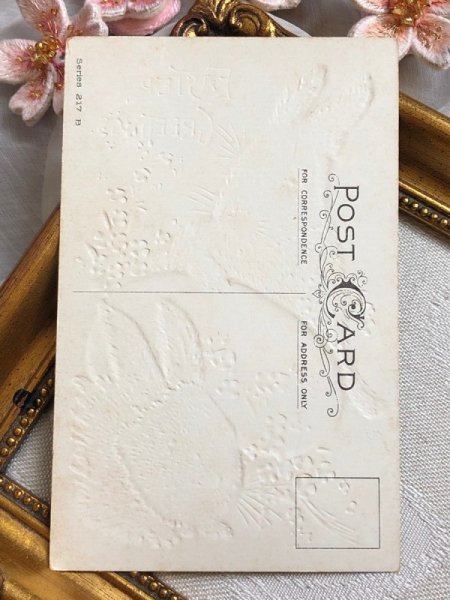 画像4: Postcard アンティークポストカード イースター うさぎさんと桃色の卵 (未使用) (4)