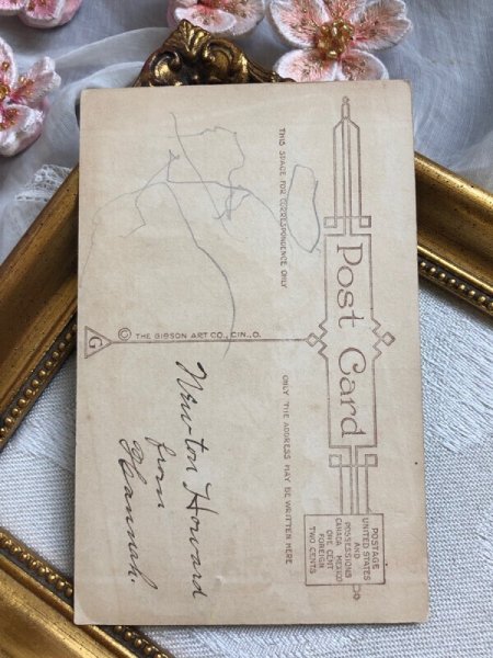 画像3: Postcard アンティークポストカード イースター ウサギさんと植木 うさぎ  (3)