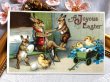 画像2: Postcard　アンティークポストカード　イースター　ウサギとヒヨコの家族　煙草　Ellen Clapsaddle　アメリカ1910年 (2)
