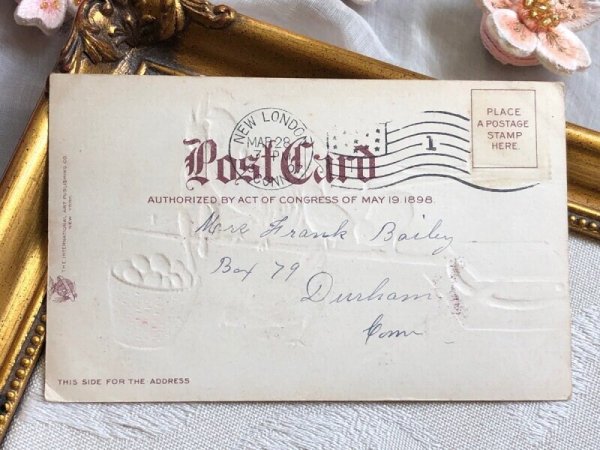 画像4: Postcard アンティークポストカード イースター  ニワトリの家族とうさぎ ウサギ (4)