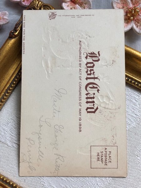 画像4: Postcard アンティークポストカード イースター ニワトリの家族とウサギさん うさぎ    (4)