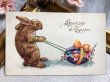 画像2: Postcard　アンティークポストカード　イースター　卵を運ぶウサギさん　うさぎ　アメリカ (2)