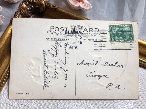 画像3: Postcard アンティークポストカード イースター 卵を運ぶウサギさん うさぎ アメリカ (3)