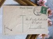 画像3: Postcard　アンティークポストカード　イースター　バイオリンを弾くウサギさんと歌うヒヨコさん　アメリカ1909年 (3)