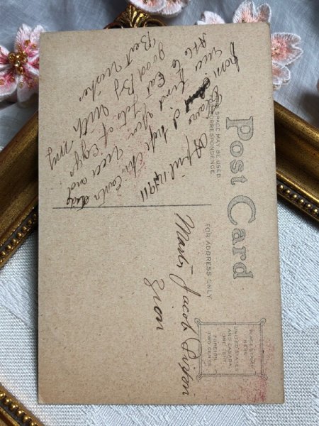 画像4: Postcard アンティークポストカード イースター 手紙とウサギさん うさぎ  (4)