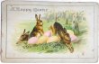 画像1: Postcard　アンティークポストカード　イースター　卵とウサギ　うさぎ　アメリカ1914年 (1)