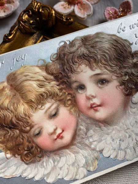 画像4: Postcard  アンティークポストカード イースター 美しい天使たち F.Brundage ブランデージ (4)