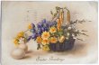 画像1: Postcard　アンティークポストカード　イースター　お花のバスケットと卵　M.M.VIENNE 　1913年 (1)