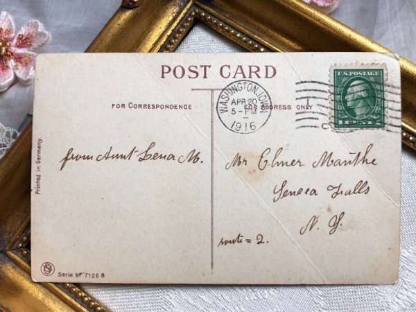 画像4: ▼SALE 500▼Postcard  　アンティークポストカード　イースター　卵とウサギさん　うさぎ　1904年 (4)